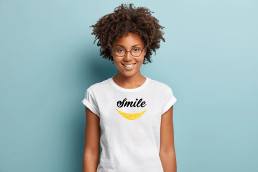 Smile Design in White tshirt